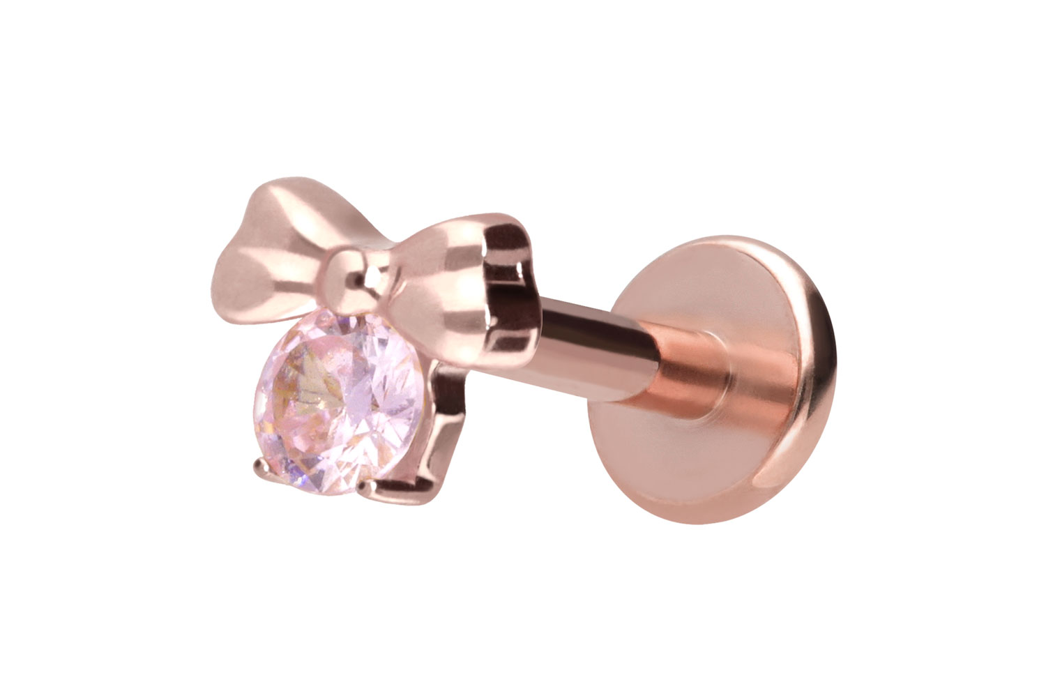 Titan Labret Piercing mit Innengewinde SCHLEIFE + KRISTALL